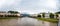 Scenic panoramic view of river in Salzburg