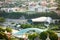 Scenic panoramic view of Tbilisi Presidential palace concert hall and bridge of peace