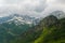 Scenic paradisiac landscape view of Albanian Alps mountains