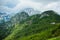 Scenic paradisiac landscape view of Albanian Alps mountains. Traveling, exploring, holiday concept