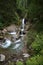 Scenic path around Groppensteinschlucht waterfalls area