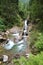 Scenic path around Groppensteinschlucht waterfalls area