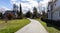 Scenic Path in a Residential Residential neighborhood in Modern City Suburb