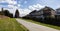 Scenic Path in a Residential Residential neighborhood in Modern City Suburbs.