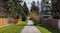 Scenic Path in a Residential Residential neighborhood in Modern City Suburbs.