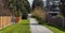 Scenic Path in a Residential Residential neighborhood in Modern City Suburbs.