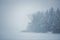 Scenic peaceful Scandinavian snowy landscape