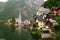 Scenic picture-postcard view of famous historic Hallstatt mountain village with Hallstattersee in the Austrian Alps in mystic