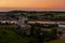 A scenic and picturesque view on the rolling hills of the Netherlands with in the foreground the Suspension bridge of the Belgium