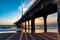 scenic pier at Manhattan Beach near Los Angeles in sunset