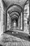 Scenic portico in the city centre of Perugia, Italy