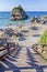 Scenic Porto Zorro sandy beach. It is situated on the south east coast of Zakynthos island, Greece.