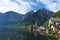 Scenic postcard view of the famous Hallstatt in the Austrian Alps in the summer morning, Salzkammergut district, Austria