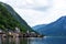 Scenic postcard view of the famous Hallstatt in the Austrian Alps in the summer morning, Salzkammergut district, Austria. View fro