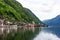 Scenic postcard view of the famous Hallstatt in the Austrian Alps in the summer morning, Salzkammergut district, Austria. View fro