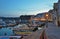 Scenic promenade on the island of Procida in the evening