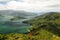 Scenic Queen Charlotte sound from a hill top