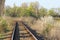 Scenic railroad in spring