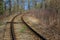 Scenic railroad in spring