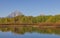 Scenic Reflection Landscape in Fall in the Tetons