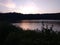 Scenic reflections in a little vulcanic lake landscape