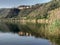 Scenic reflections in a little vulcanic lake landscape