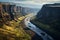 Scenic River Gorge with Cliffs