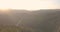 Scenic river valley panorama during sunset