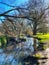 The scenic river Wandle in Surrey in winter.