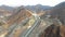 Scenic road through Hajar mountain range stretching through UAE