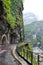 Scenic road in Taroko National park, Taiwan. Taroko gorge is a popular tourist destination. River surrounded by steep rocks and
