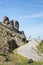 Scenic road to Cabeca do Velho, an Old man\\\'s head rock formation, located in Portugal