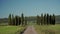 Scenic road in Tuscan landscapes