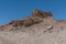 Scenic rock formation at the Salton Sea`s southern shore, California