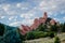 Scenic rock formations at Garden of the Gods, Colorado, USA. Beautiful travel destination location.