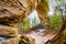 Scenic rocks erosion formation on Twin Arches trail in Big South Fork recreation area