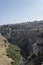 Scenic rocky landscape surrounding Matera city inItaly