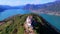 Scenic romantic lakes of Italy - Lago Iseo, aerial video
