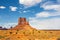 Scenic sandstones, cloudy sky at Monument Valley