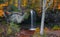Scenic Scott falls during autumn time in Michigan upper peninsula