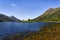 Scenic scottish landscape near Fort Williams with idyllic lake surrounded by little mountains, Scotland