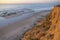 Scenic sea and beach landscape at Del Mar Southern California at sunset