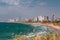 Scenic seascape view from the Tel Aviv beach, Israel