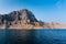 Scenic seaside surrounded by desert rocks in Khasab Oman