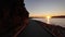 Scenic Seawall at Ambleside in West Vancouver. Sunset, Fall Season. Vancouver, British Columbia