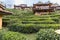 Scenic and serene green tea gardens at the hills of Ban Rak Thai village, located in Mae Hong Son province in Northern