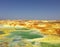 Scenic shot of a Dallol Volcano sulfur pond In Danakil Depression