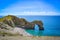 Scenic shot of the Durdle door on the Jurassic Coast near Lulworth in Dorset, England