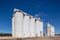 Scenic shot of grain silos situated in the wheat belt region of South Australia