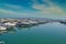 Scenic shot of a harbor with different kinds of boats in Manfredonia, Foggia, Italy